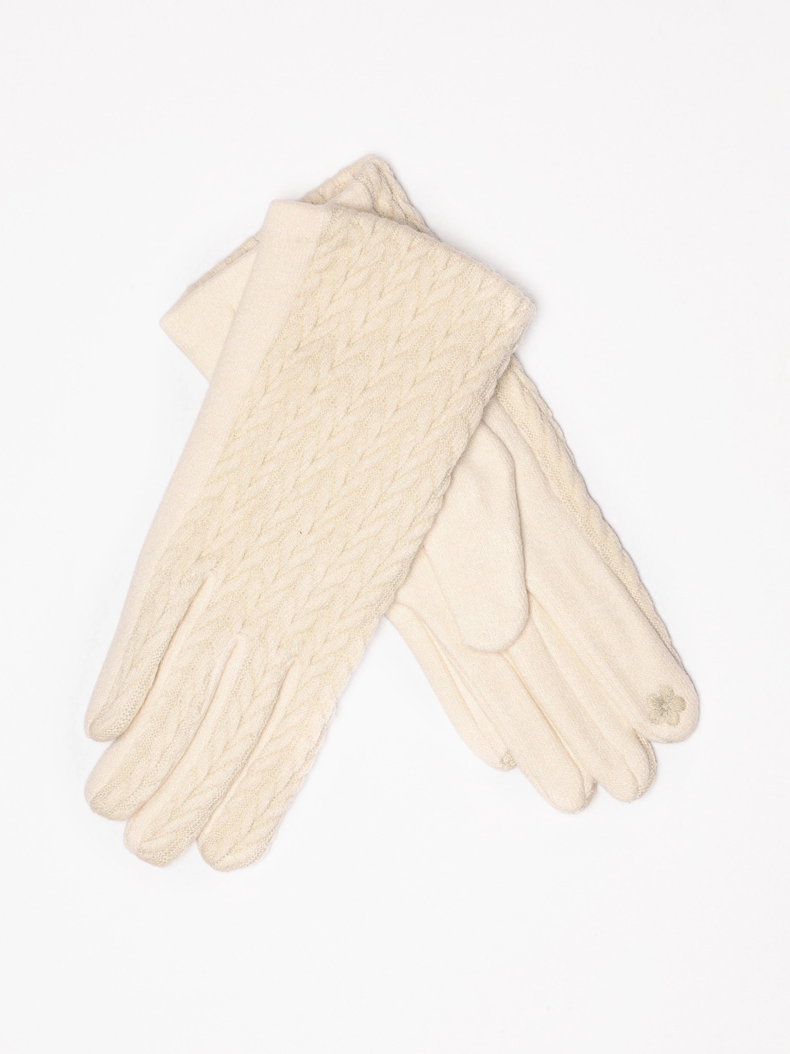 Перчатки трикотажные с декоративной нашивкой в ассортименте